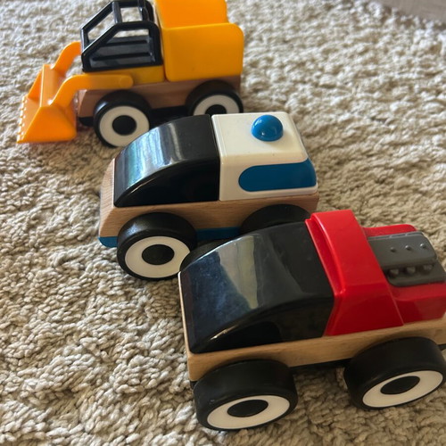 LILLABO IKEA wooden toy car set used