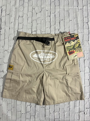 Corteiz Alcatraz Cargo Shorts new, size XL fitting like Large, beige