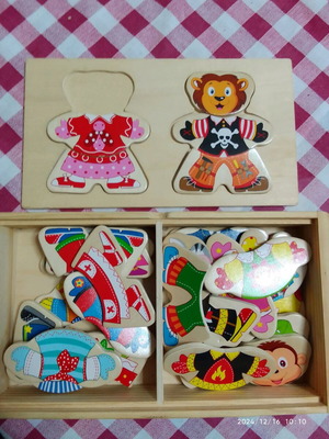 Wooden educational game "Match the Costumes" like new