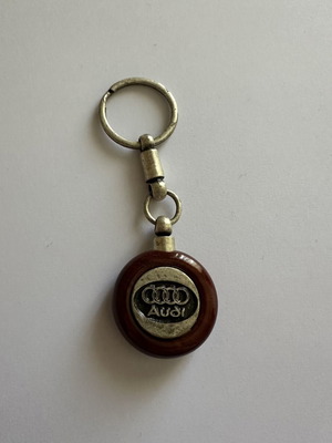 Audi Vintage Keychain with Wooden Look new