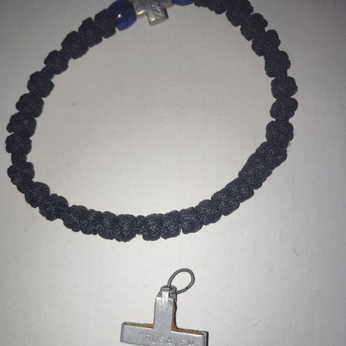 Cross with holy wood and komboskini used
