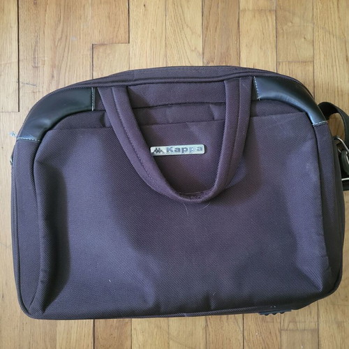 Kappa briefcase used, brown, with 2 compartments