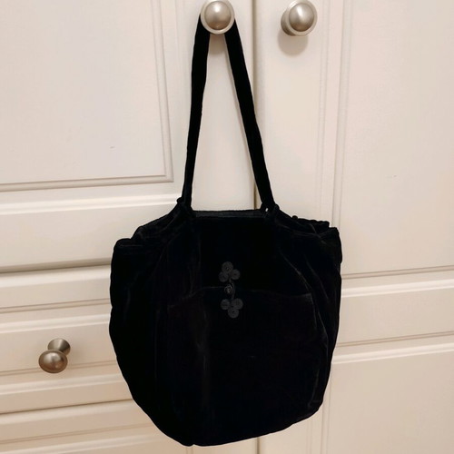 Italian velvet evening pouch handbag new black Blunauta