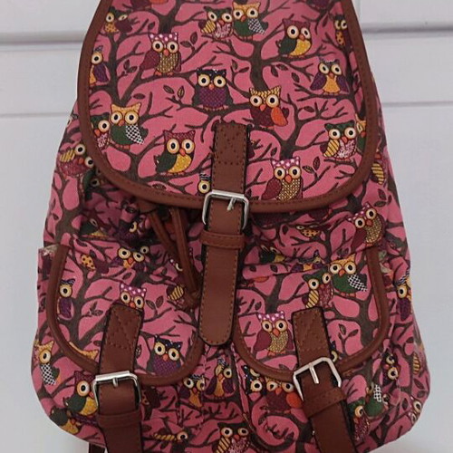 Backpack owl pink used like new