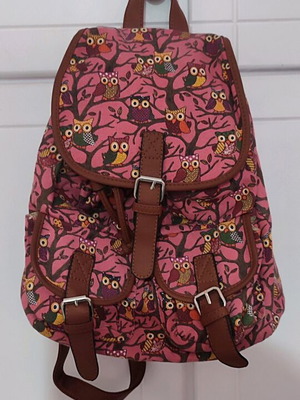 Backpack owl pink used like new