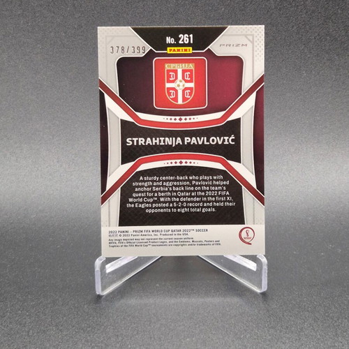 2022 Prizm World Cup Qatar Red #261 Strahinja Pavlovic Rookie RC card