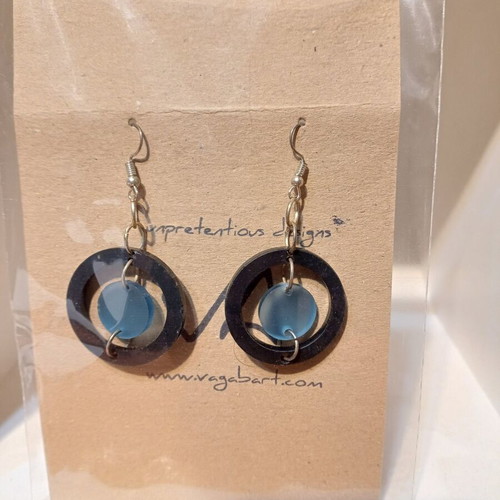 Earrings made of recycled plexiglass new with surgical steel hooks