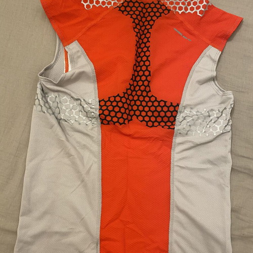 Salomon technical compression shirt, new, size M, orange and white