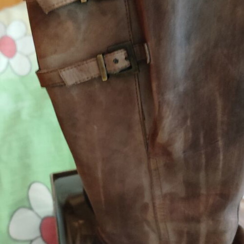 Leather women's boots size 37 used, tan color, Italian