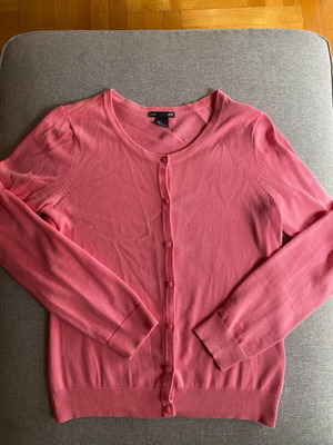 H&M pink cardigan used with small stain on sleeve, size S