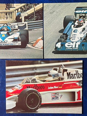 Formula 1 collectible postcards set like new, 3 pieces
