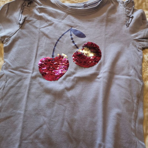 Sinsay girls' t-shirt 122 cm used, purple