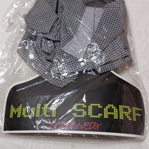 Multi scarf Polo grey checkered polyester new
