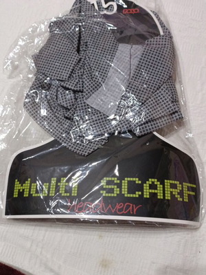 Multi scarf Polo grey checkered polyester new