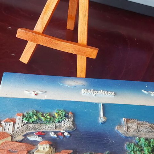 Souvenir frame with stand and hook, Nafpaktos 2000, new