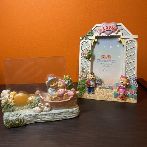 Set of 2 embossed children's photo frames like new