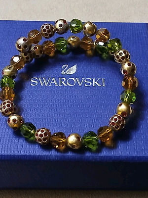 Swarovski βραχιόλι πολύχρωμο σαν καινούργιο με χρυσαφί στοιχεία