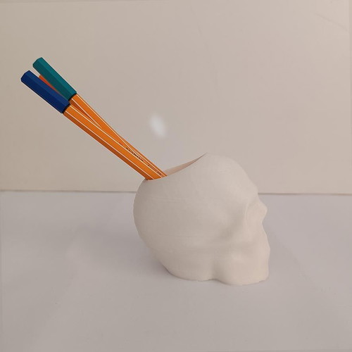 Skull pencil holder 3D printed new