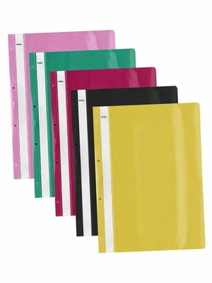 Plastic sleeve with spine A4 31x23 cm new, assorted colors