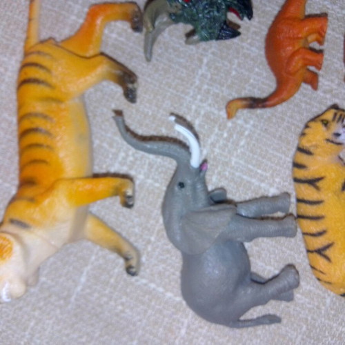 Set of dinosaur and wild animal figures like new