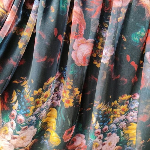 Pink Woman dress Medium black floral like new