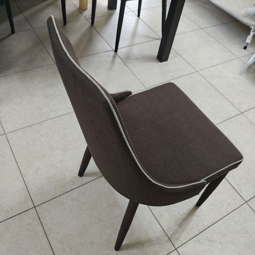 Dining set with six chairs used, extendable wenge color