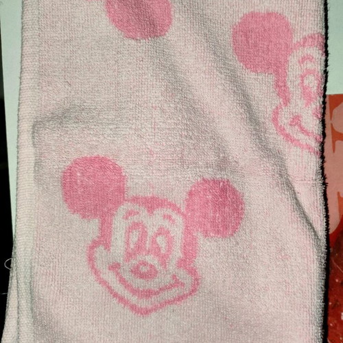 Children's hand towel used with Mickey Mouse pink-white