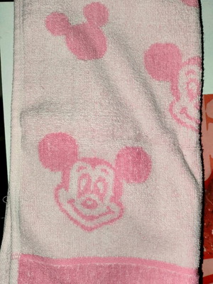 Children's hand towel used with Mickey Mouse pink-white