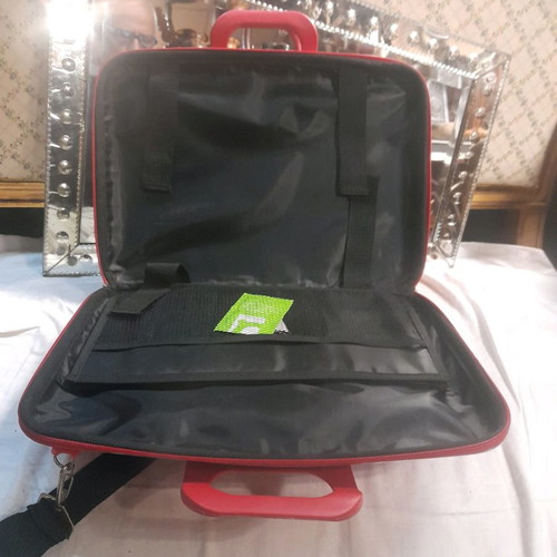 Laptop and iPad bag used, red