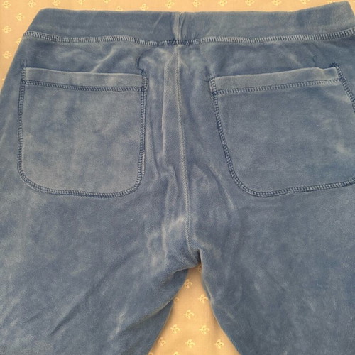 blue velour jacket and pants set