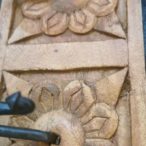 Handmade carved wooden wall hanger new from India