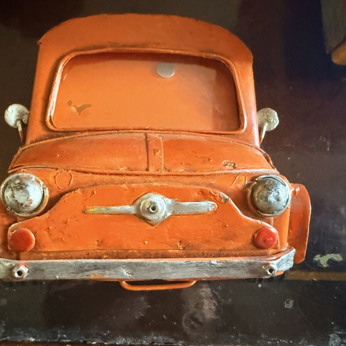 Vintage metal photo frame Fiat 500 retro car, like new