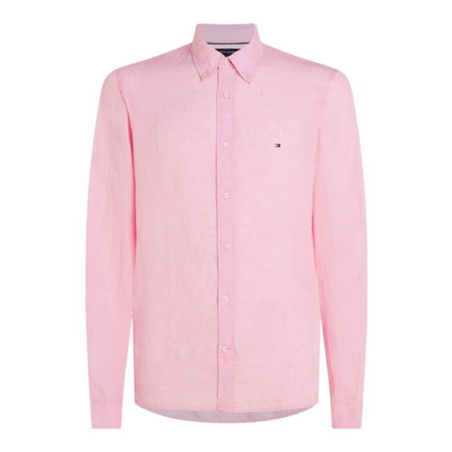 Tommy Hilfiger Men's Shirt L 100% Cotton Like New Pink