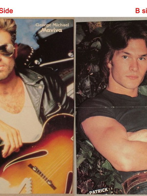 Αφίσα με Patrick Swayze και George Michael, ένθετο από περιοδικό Manina