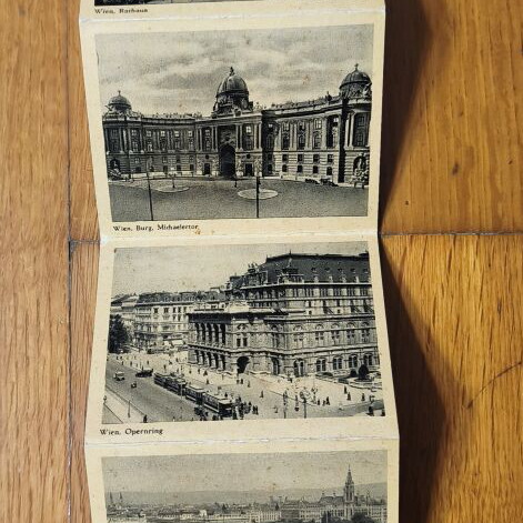 Vintage Vienna folding photo set used, 20 black and white photos 9×7 cm