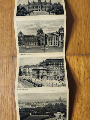Vintage Vienna folding photo set used, 20 black and white photos 9×7 cm