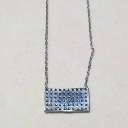 Silver necklace 925° with black zirconia, 42cm length, new