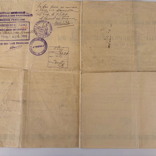 Authentic 1919 Greek Kingdom bilingual passport document