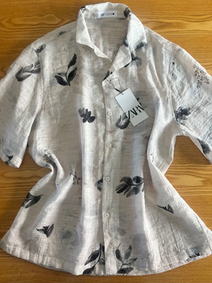 Zara XL shirt new, beige, thin transparent fabric