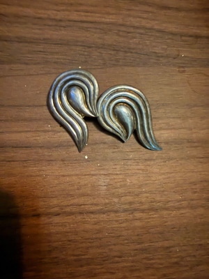 Silver 925 earrings with clip and hallmark on clasp new