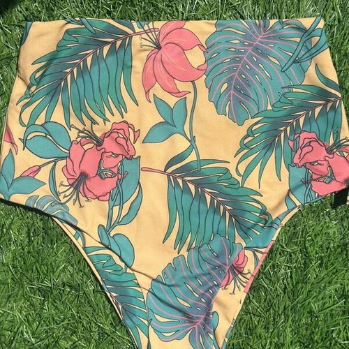 Vassia Kostara high-waisted bikini like new with tropical floral print