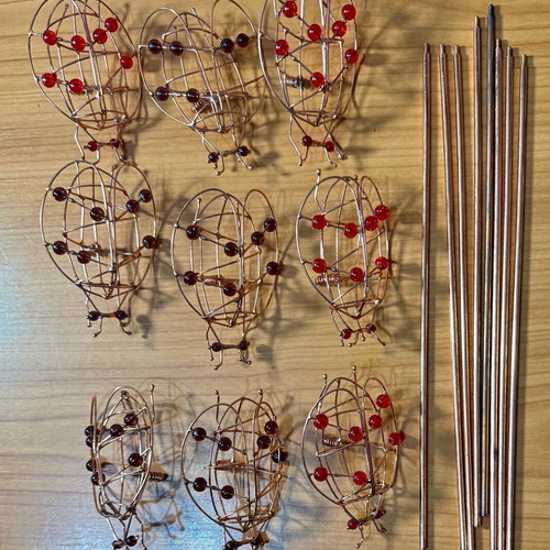 Handmade decorative ladybugs Copper Style 4.Δ.1 new