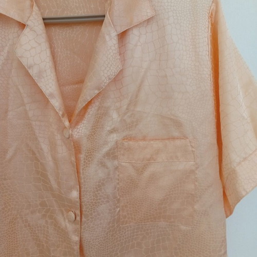 Satin women's nightshirt, orange, size M