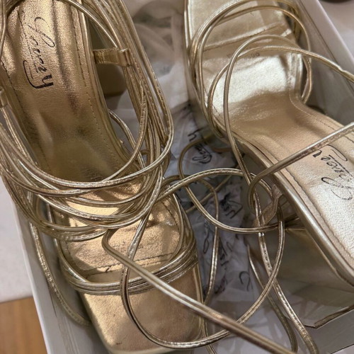 Chrysa sandals used size 40, gold platform shoes