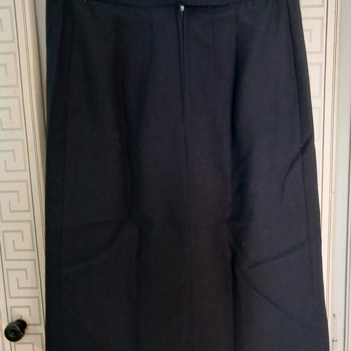 Blue wool skirt used large with scarf gift