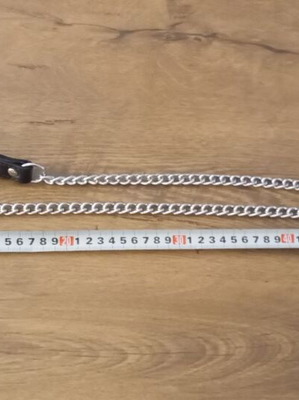 Dog leash with leather handle new, metal with rotating carabiner