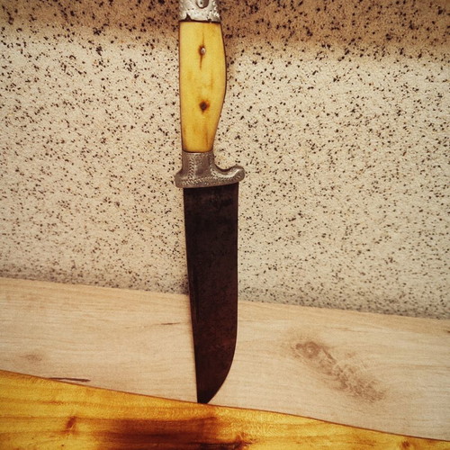 Master Dimitar Dimitrov antique decorative knife with dog head handle