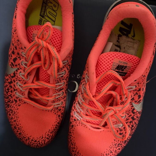 Adidas athletic shoes used orange waterproof size 38