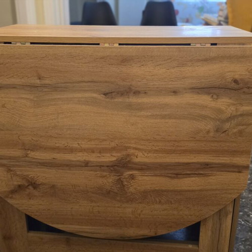 Folding dining table with 2 chairs, ideal for small spaces