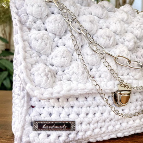 Handmade white crossbody bag new